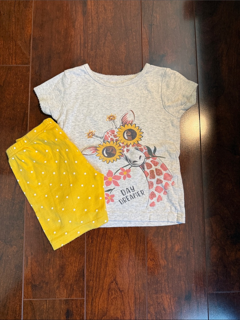 Carter's Day Dreamer Giraffe Pajama Set - Yellow & Heather Gray